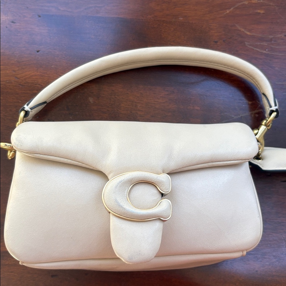 Coach Cream Leather Pillow Tabby Top Handle Bag - Picture 2 of 15